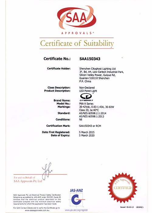 SAA certificated LED Panel light
